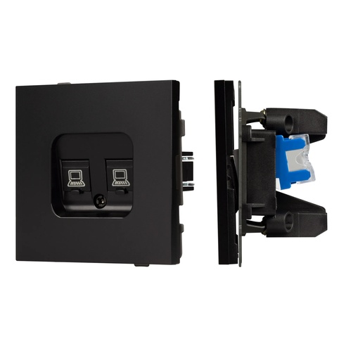 Механизм компьютерной розетки двойной SCT-TENDO-MPC2-PL-BK (RJ-45, CAT6) (Arlight, -)