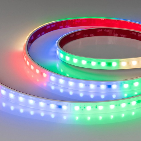 Лента герметичная DMX-PS-B70-14mm 24V RGBW-Warm-PX7 (17 W/m, IP67, 5060, 5m) (Arlight, -)