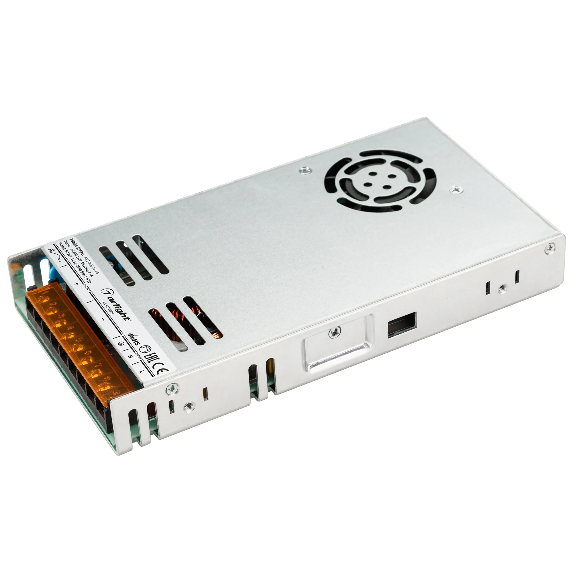 Блок питания ARS-350-24-FA (24V, 14.6A, 350W) (Arlight, IP20 Сетка, 3 года) - изображение товара