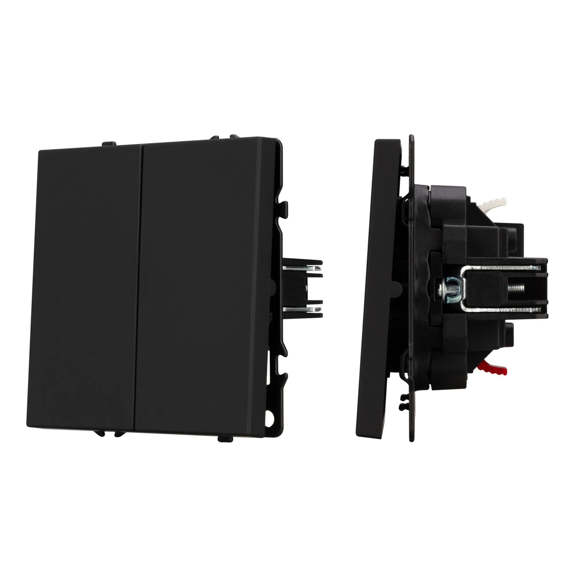 Механизм выключателя двухклавишный непроходной SWT-NOBE-MK02-SFPL-BK (230V, 10A) (Arlight, -)