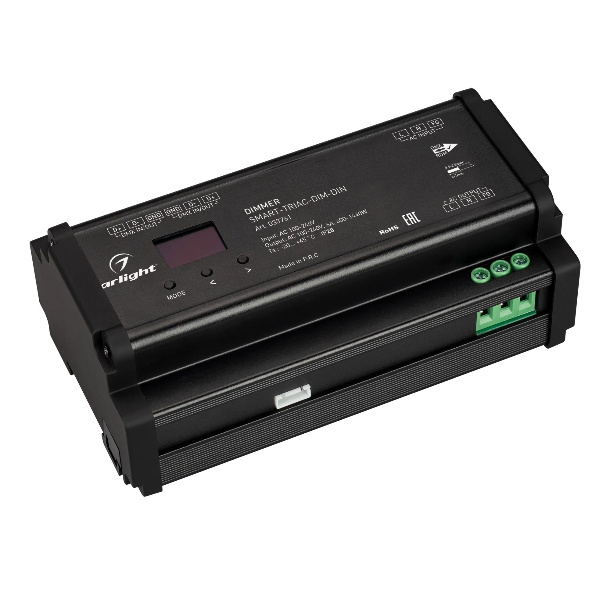 Диммер SMART-TRIAC-DIM-DIN (230V, 6A) (Arlight, IP20 Пластик, 5 лет) - изображение товара