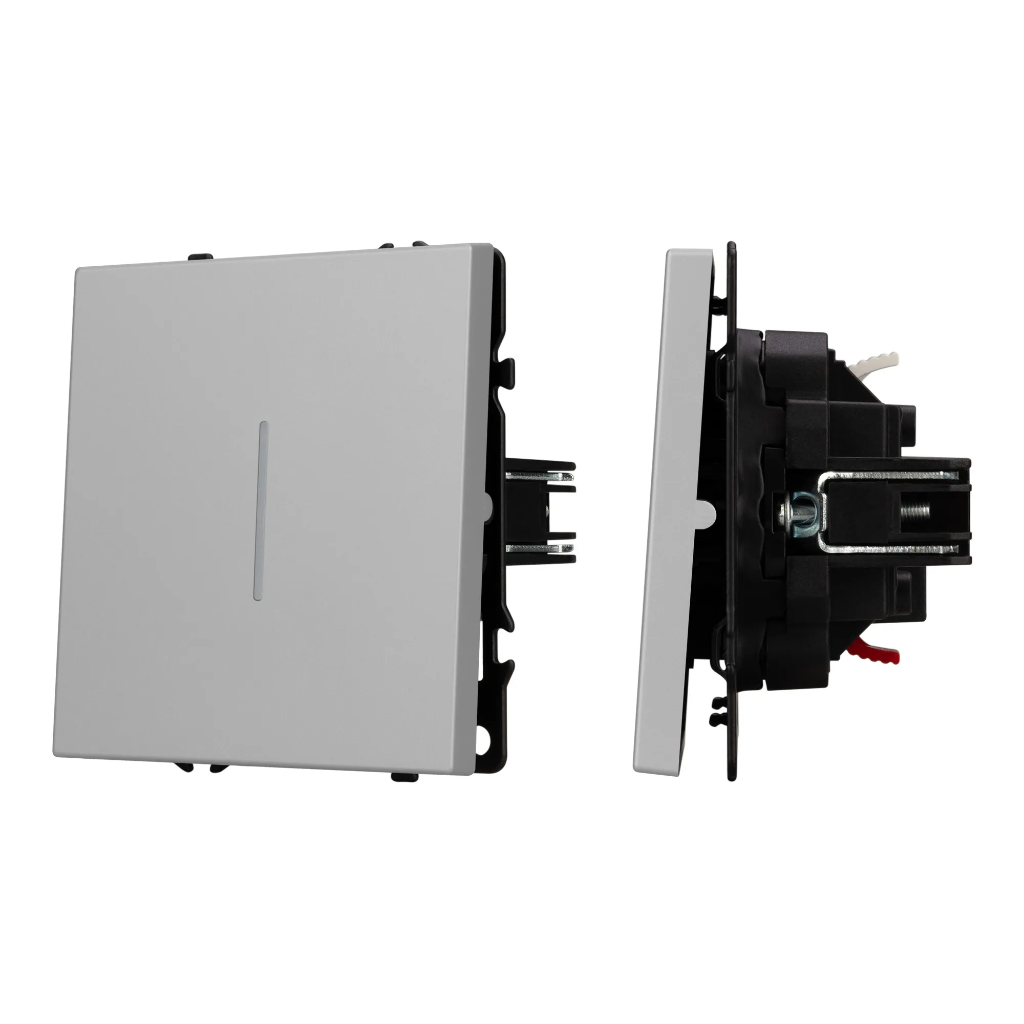 Механизм выключателя одноклавишный проходной LED SWT-NOBE-MKP1-SFPL-L-IS (230V, 10A) (Arlight, Никель) - изображение товара