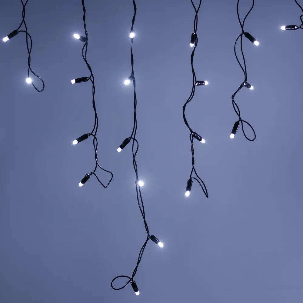 Светодиодная гирлянда ARD-EDGE-CLASSIC-2400x600-BLACK-88LED-MILK-FLASH White (230V, 6W) (Ardecoled, IP65) - изображение товара